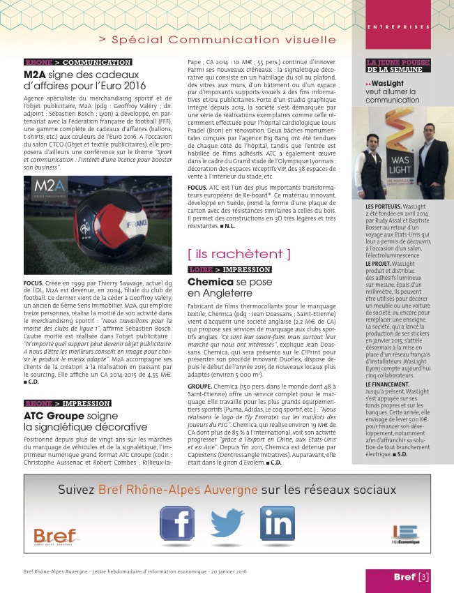 Fabulous dans le magazine Bref Rhône-Alpes édition 20 Janvier 2016