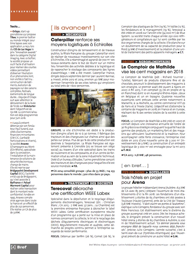 Fabulous dans le magazine Bref Rhône-Alpes édition 20 Janvier 2016