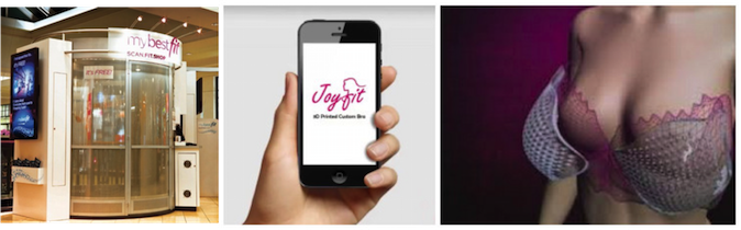 De gauche à droite : le body scanning en PLV et l'application mobile de JoyFit